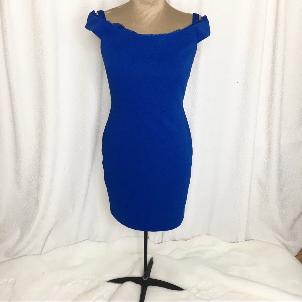 Adriana papell cobalt blue dress